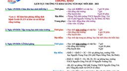 LỊCH TỰU TRƯỜNG VÀ KHAI GIẢNG NĂM HỌC MỚI 2020-2021