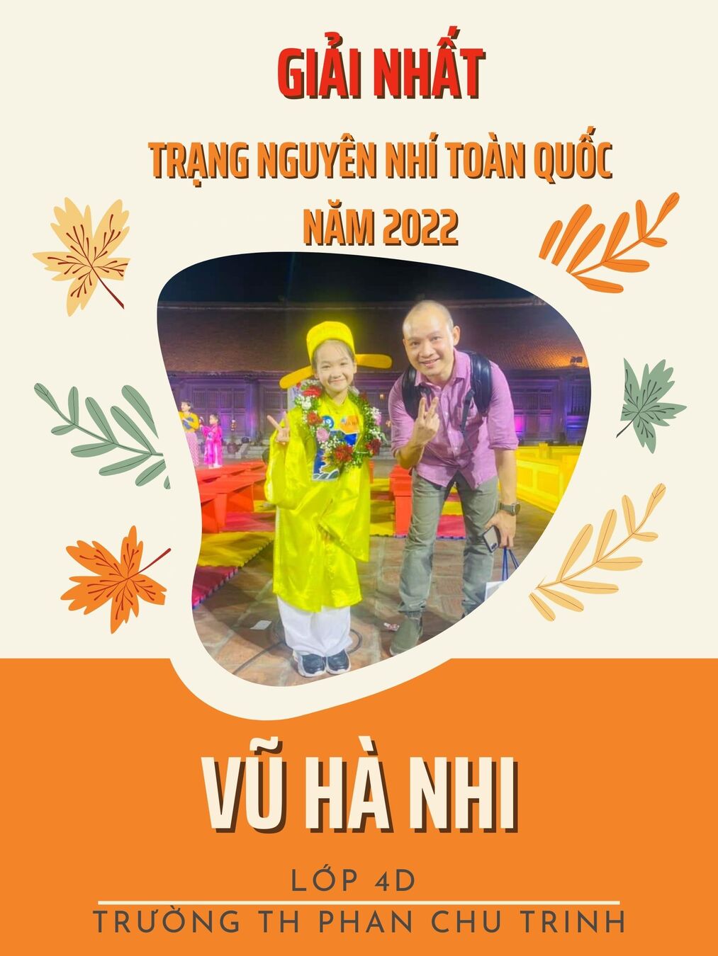 Cô bé hạt tiêu Vũ Hà Nhi lớp 4D trường TH Phan Chu Trinh  Giành giải Nhất trạng nguyên Nhí Toàn quốc mùa 2