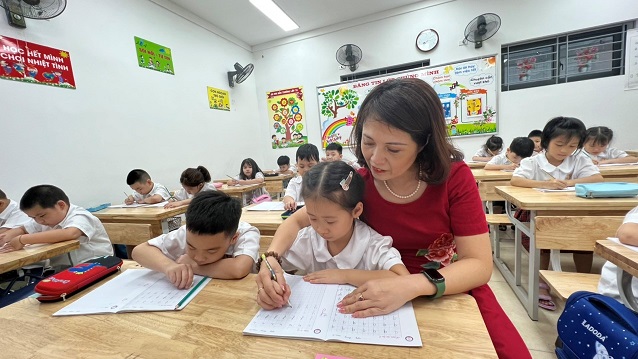Những tiết học đầy hứng khởi của thầy và trò Trường Tiểu học Phan Chu Trinh trong ngày đầu tiên của năm học mới 2022-2023