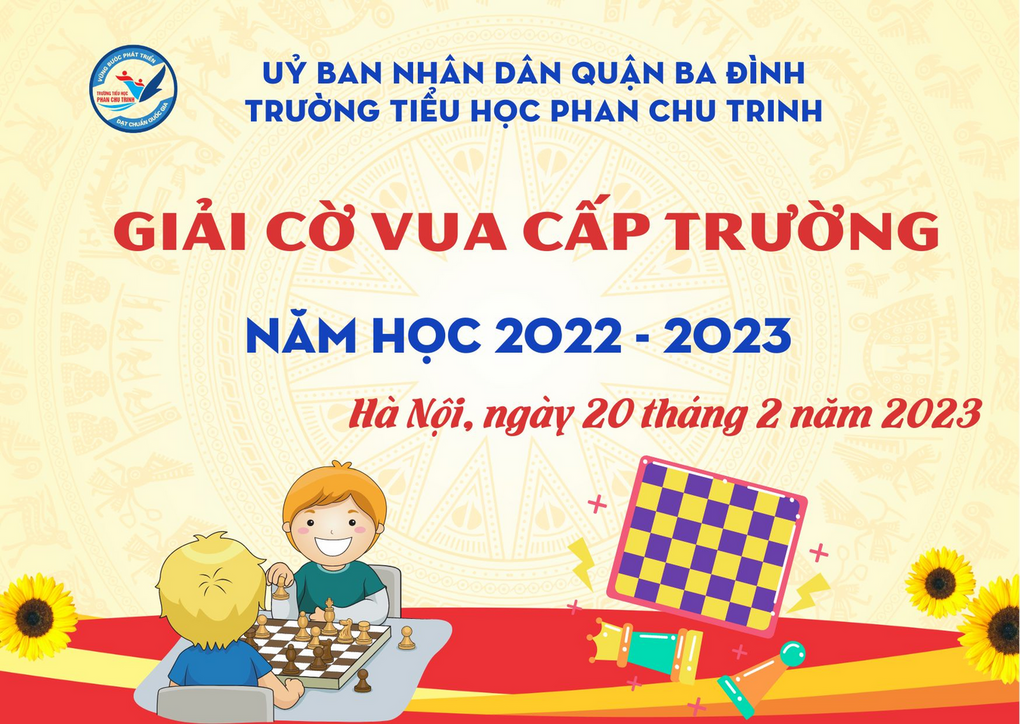 Trường Tiểu học Phan Chu Trinh tổ chức  thi đấu giải Cờ Vua cấp trường năm học 2022-2023