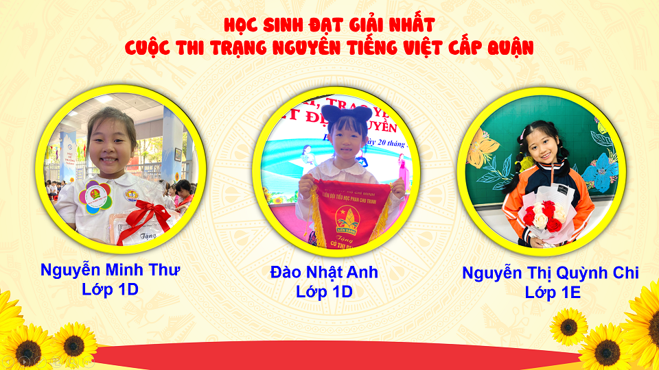 Trường Tiểu học Phan Chu Trinh vinh danh học sinh đạt giải Trạng nguyên Tiếng Việt - cấp Quận Năm học 2022 – 2023