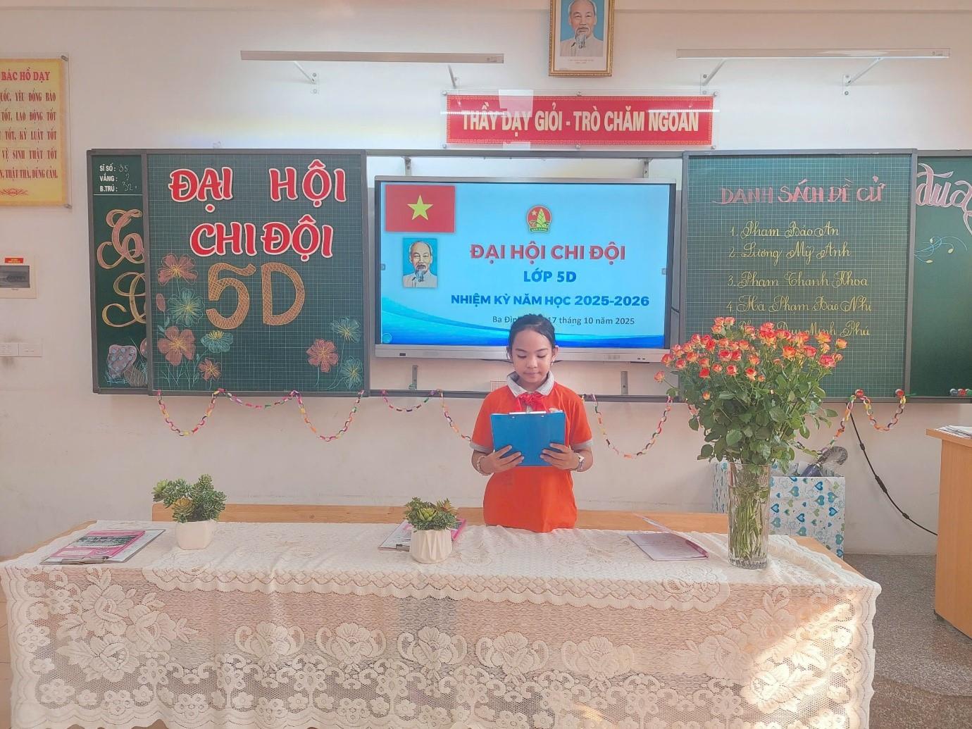ĐẠI HỘI CHI ĐỘI 5D – NĂM HỌC 2025 - 2026