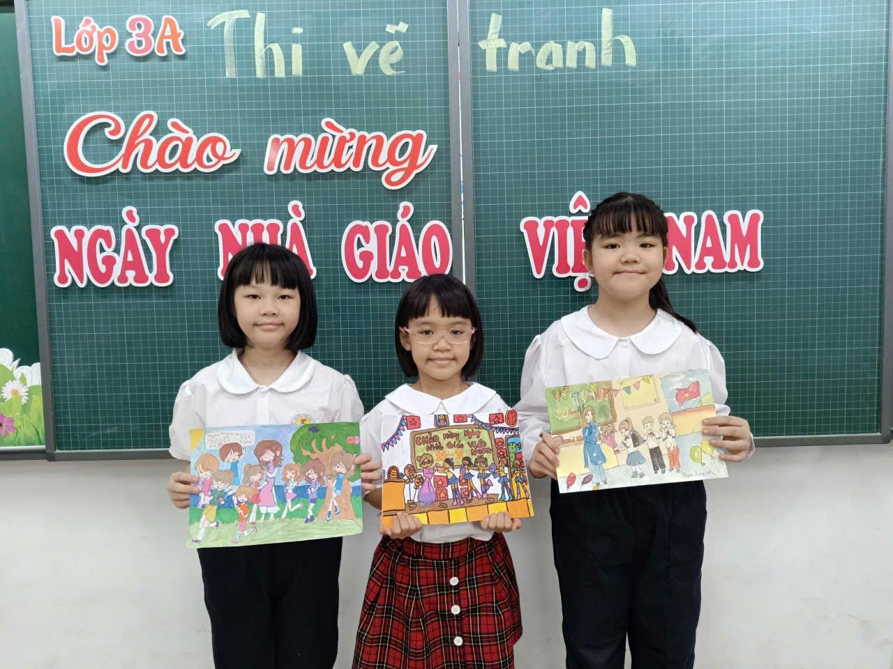 Học sinh lớp 3A trường Tiểu học Phan Chu Trinh tri ân thầy cô giáo nhân ngày Nhà giáo Việt Nam 20/11