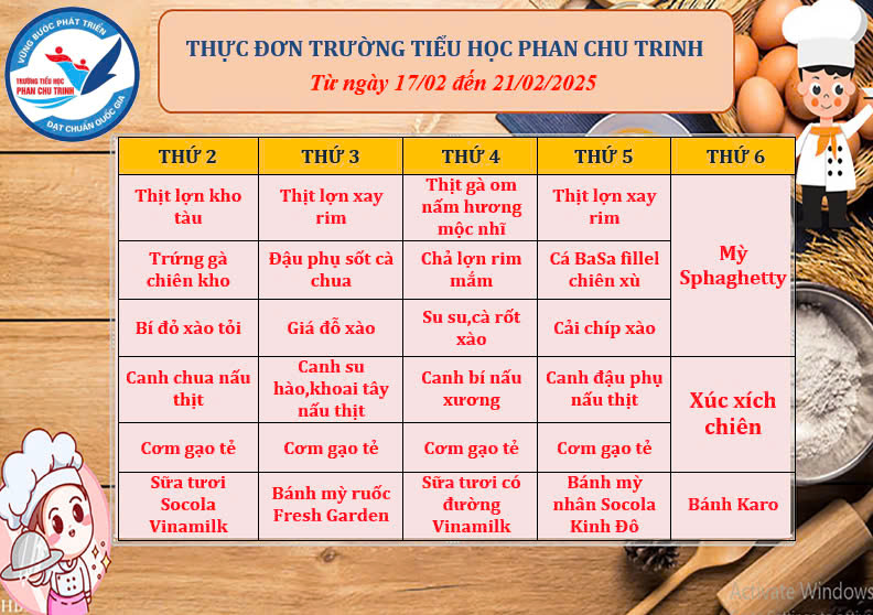 Bữa trưa vui vẻ của học sinh trường Phan tuần này có gì?