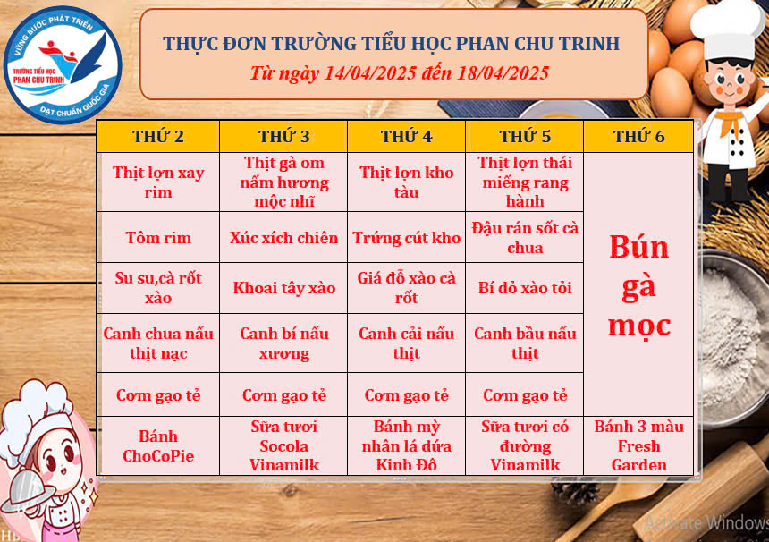 Thực đơn tuần này có bất ngờ gì đang chờ chúng mình không nhỉ?