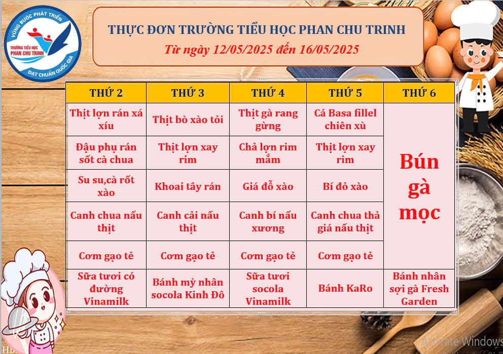 Bữa trưa tuần này có gì? Cùng khám phá thực đơn hấp dẫn!
