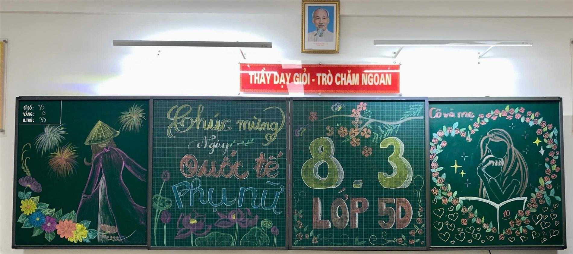 Lớp 5D trường Tiểu học Phan Chu Trinh tưng bừng tổ chức các hoạt động chào mừng Ngày Quốc tế Phụ nữ 8/3